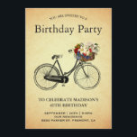 Invitación Fiesta de cumpleaños de la bicicleta floral de épo<br><div class="desc">Invite a sus huéspedes con esta invitación de fiesta de cumpleaños con una hermosa bicicleta y una tipografía elegante en un entorno de pergamino. Simplemente agregue los detalles de su evento en esta plantilla fácil de usar para convertirla en una invitación única.</div>