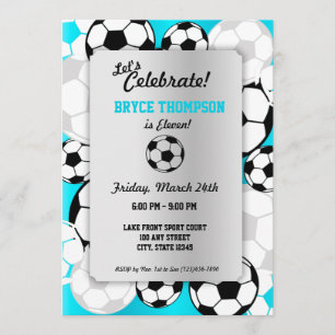 Invitación Fiesta de cumpleaños de la bola de fútbol