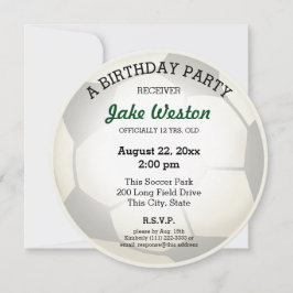 Invitación Fiesta de cumpleaños de la bola de fútbol