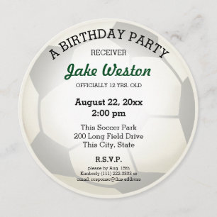 Invitación Fiesta de cumpleaños de la bola de fútbol