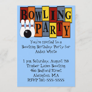 Invitación Fiesta de cumpleaños de la bolera KRW