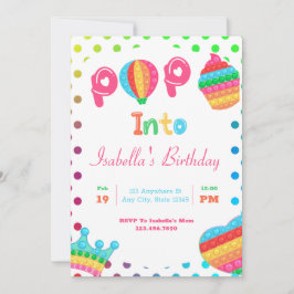 Invitación Fiesta de cumpleaños de la burbuja del arcoiris po