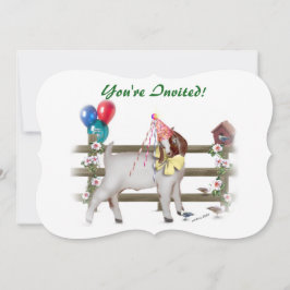 Invitación Fiesta de cumpleaños de la cabra de Cute Boer