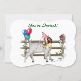 Invitación Fiesta de cumpleaños de la cabra de Cute Boer