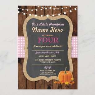 Invitación Fiesta de cumpleaños de la caída de la calabaza