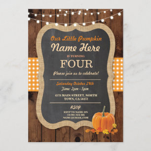 Invitación Fiesta de cumpleaños de la caída de la calabaza
