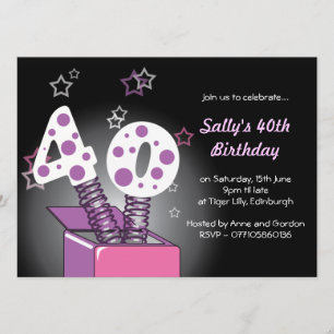 Invitación Fiesta de cumpleaños de la caja de primavera 40.a