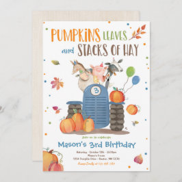 Invitación Fiesta de cumpleaños de la calabaza Fiesta de la c