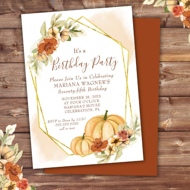 Invitación Fiesta de cumpleaños de la Calabaza Rusa de Acuare (Subido por el creador)