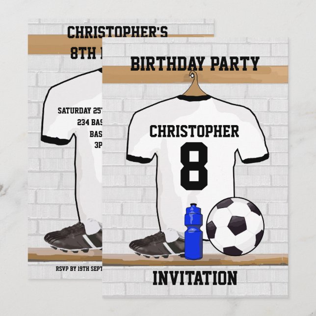 Invitación Fiesta de cumpleaños de la camiseta del Black Foot (Anverso / Reverso)
