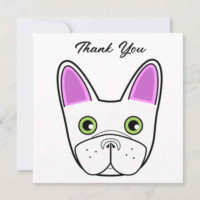 Invitación Fiesta de cumpleaños de la cara del Bulldog francé (Anverso)