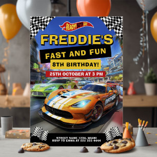 Invitación Fiesta de cumpleaños de la carrera de velocidad