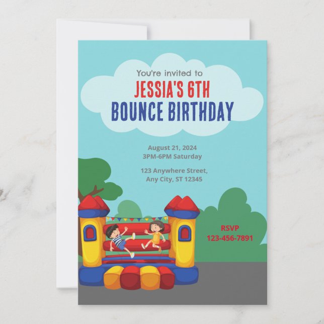 Invitación Fiesta de cumpleaños de la casa de Bonza (Anverso)