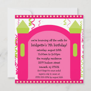 Invitación Fiesta de cumpleaños de la casa de Bouncing of the