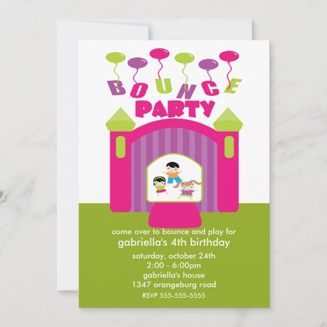Invitación Fiesta de cumpleaños de la casa de la despedida de (Anverso)