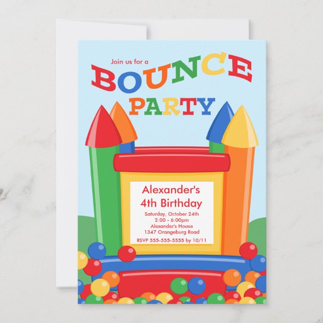 Invitación Fiesta de cumpleaños de la casa de la mosca mate (Anverso)