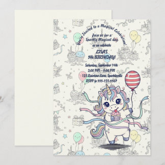 Invitación Fiesta de cumpleaños de la celebración mágica de u