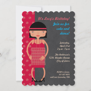 Invitación Fiesta de Cumpleaños de la Chica Chic de Charlesto