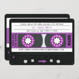 Invitación Fiesta de Cumpleaños de la Cinta Purple Cassette R