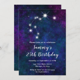 Invitación Fiesta de cumpleaños de la constelación Aquarius Z