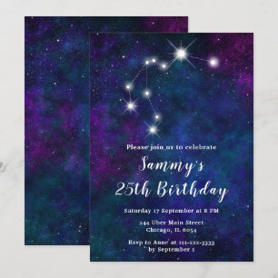 Invitación Fiesta de cumpleaños de la constelación Aquarius Z