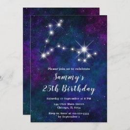 Invitación Fiesta de cumpleaños de la constelación de Pisces 