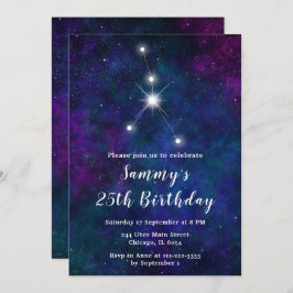 Invitación Fiesta de cumpleaños de la Constelación del Zodiac