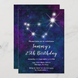 Invitación Fiesta de cumpleaños de la Constelación Zodiac de 