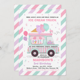 Invitación Fiesta De Cumpleaños De La Crema De Hielo Con Desf