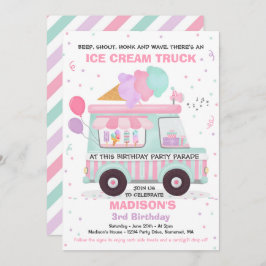 Invitación Fiesta De Cumpleaños De La Crema De Hielo En Desfi
