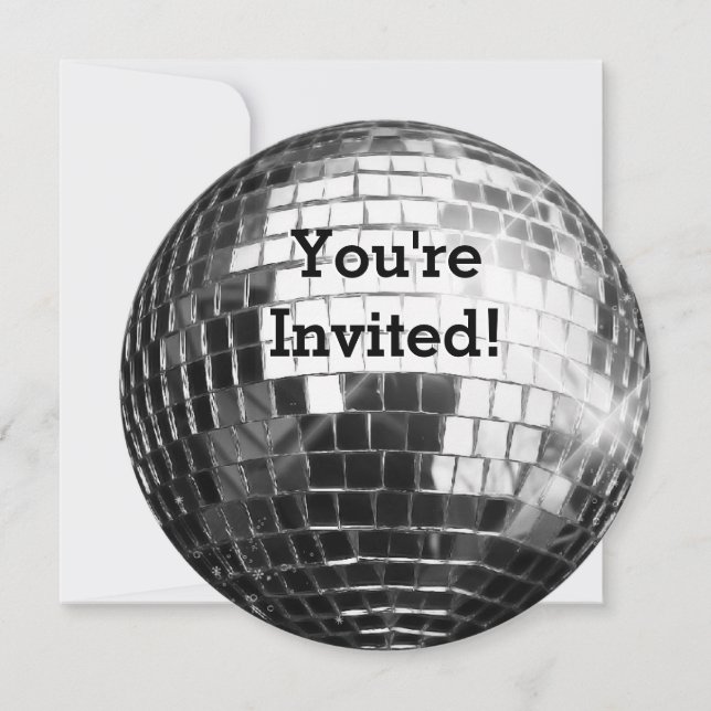 Invitación Fiesta de cumpleaños de la discoteca Circle Round  (Anverso)