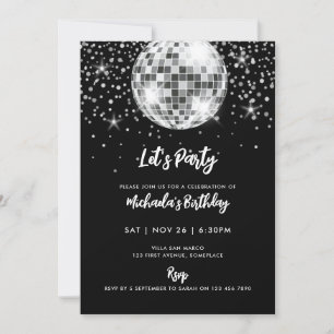 Invitación Fiesta de cumpleaños de la discoteca moderna