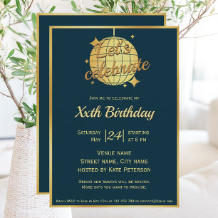Invitación Fiesta de cumpleaños de la discoteca Peacock blue