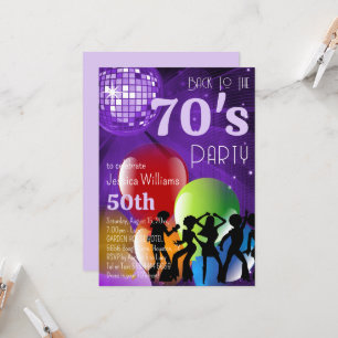 Invitación Fiesta de cumpleaños de la discoteca Retro 70