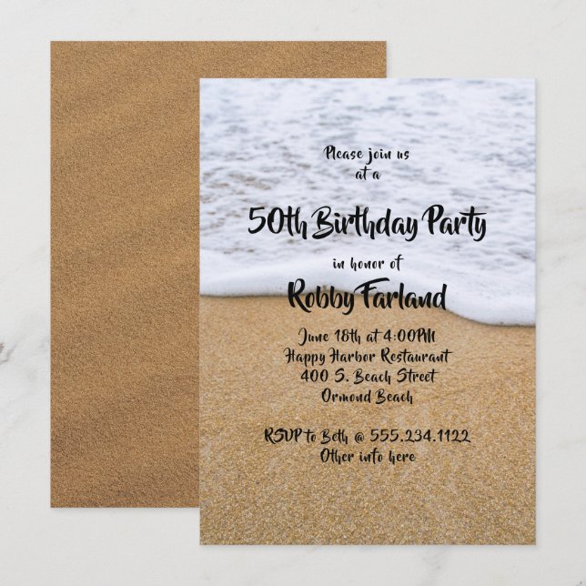 Invitación Fiesta de Cumpleaños de la Edad del Personalizado  (Anverso / Reverso)