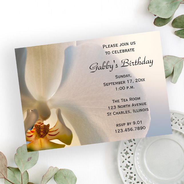 Invitación Fiesta de Cumpleaños de la Elegancia Orquídea (Subido por el creador)