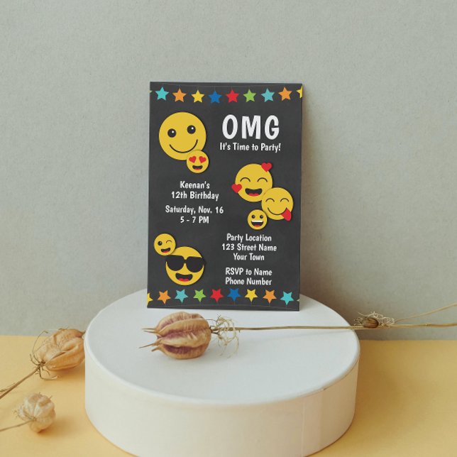 Invitación Fiesta de cumpleaños de la Emoji Rad (Subido por el creador)