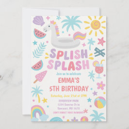 Invitación Fiesta de cumpleaños de la escisión tropical unico