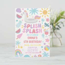 Invitación Fiesta de cumpleaños de la escisión tropical unico