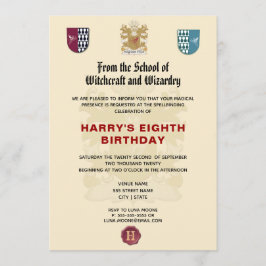 Invitación Fiesta de cumpleaños de la Escuela de brujas y asi