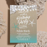 Invitación Fiesta de cumpleaños de la estrella de la playa de<br><div class="desc">Invitaciones a la fiesta de cumpleaños de las estrellas de la playa de Verano tropical.</div>