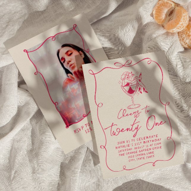 Invitación Fiesta de cumpleaños de la foto 21ª mano brillante (Subido por el creador)