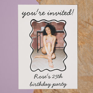 Invitación Fiesta de cumpleaños de la foto de la frontera ond