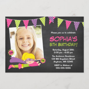 Invitación Fiesta de cumpleaños de la foto del chica del