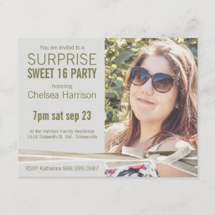 Invitación Fiesta de cumpleaños de la foto del dulce 16 de la