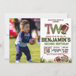 Invitación Fiesta de cumpleaños de la foto del segundo año de