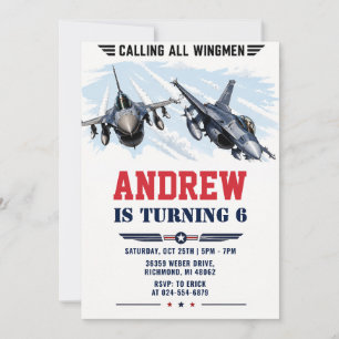 Invitación Fiesta de cumpleaños de la Fuerza Aérea de caza pe