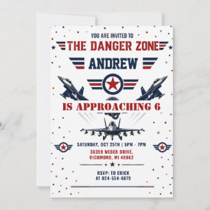 Invitación Fiesta de cumpleaños de la Fuerza Aérea para niños