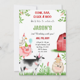Invitación Fiesta de cumpleaños de la granja