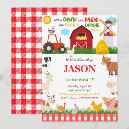 Invitación Fiesta de cumpleaños de la granja